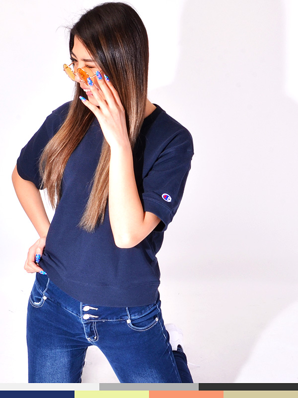 CHAMPION,チャンピオン,スウェット,トレーナー,レディース,半袖,トップス,おしゃれ,かわいい,無地,日本規格,CW-T014