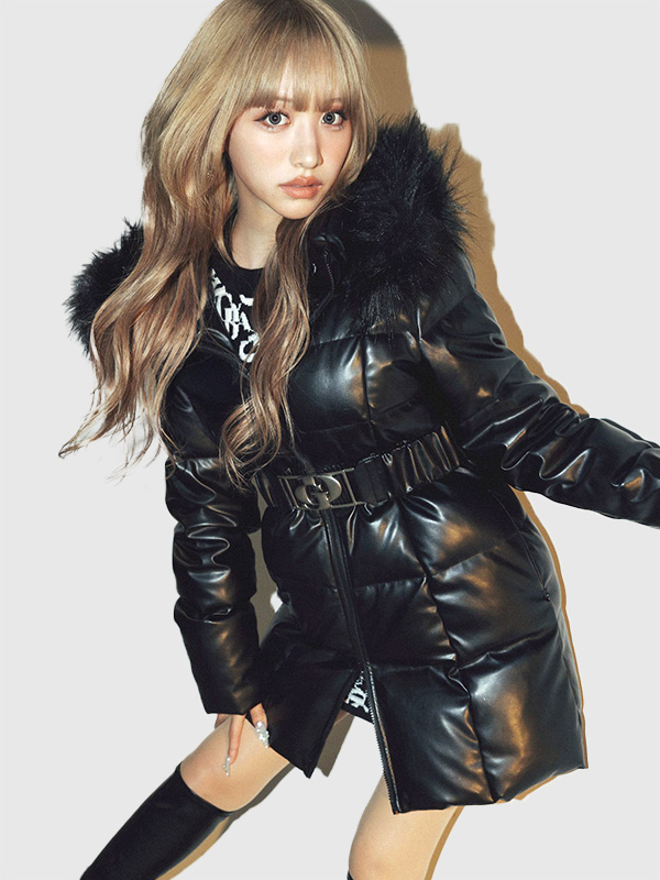 GYDA ジェイダ ダウン ロング ブランド 合皮 オリジナルロゴ ロング