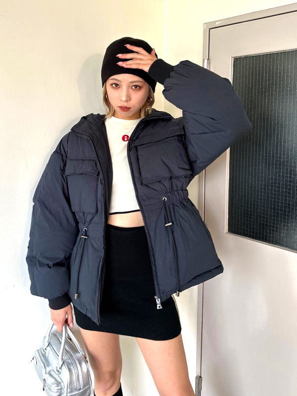 EMODA,エモダ,シェイプパフダウンブルゾン,ダウンジャケット,レディース,ショート,大きいサイズ,ブランド,シンプル,042360270201