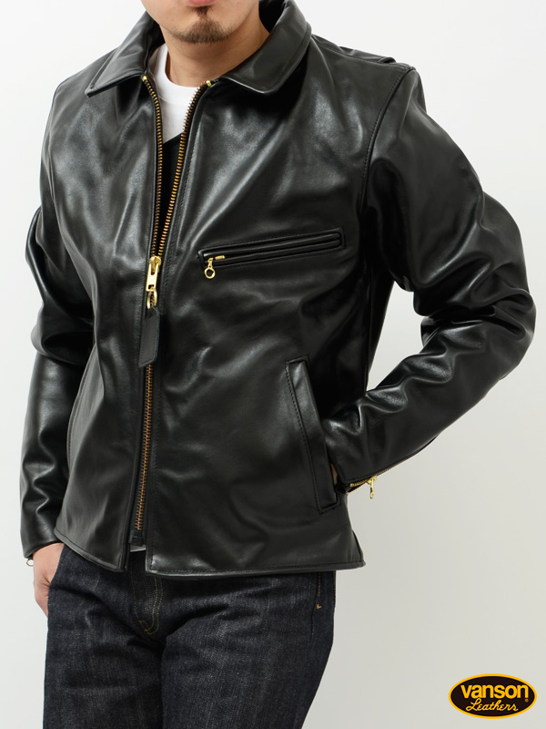 あ*ん様 Vanson　レザージャケット　希少サイズ44 バンソン VANSON レザージャケット シングル ライダース アウター 本革