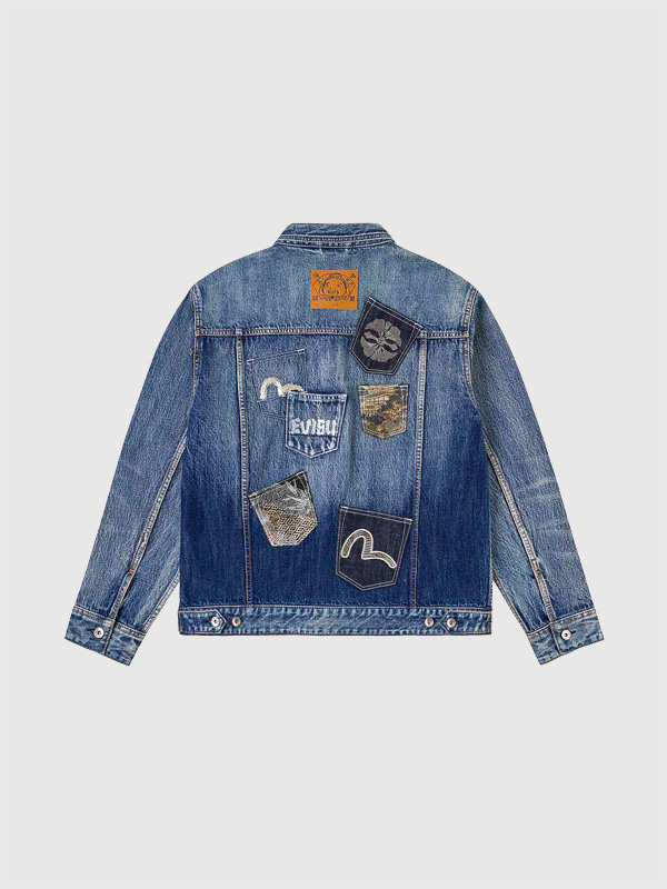 EVISU,エヴィス,ジーンズ,デニムジャケット,マルチポケット,カモメ,家紋,ロゴ刺繍,プリーツ,ブラウス,Gジャン,2ESHTM6DJ1008