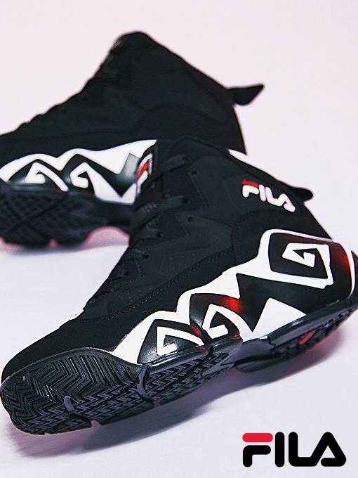 FILA,フィラ,スニーカー,レディース,メンズ,ユニセックス,黒,ブラック,おしゃれ,ハイカット,MB,復刻,Jamal,Mashburn,FHE102-001