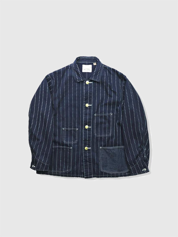 FULLCOUNT,フルカウント,カバーオール,ウォバッシュ,スター,F,チョアジャケット,インディゴ染め,綿,100％,2051,Star,Wabash,Chore,Jacket