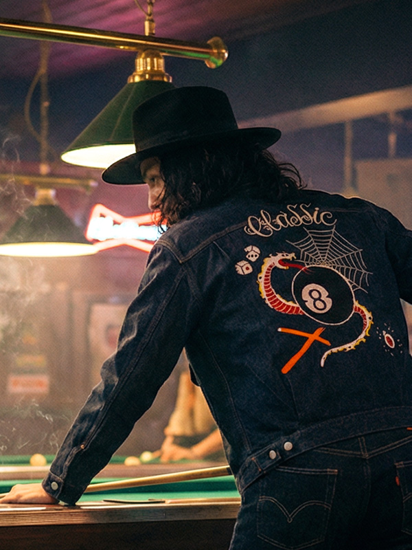 FULLCOUNT,HORIDAI,フルカウント,デニム,ジャケット,Classic,Tattoo,Embroidery,Type,2,Denim,Jacket,Original,by,彫だい,2102E