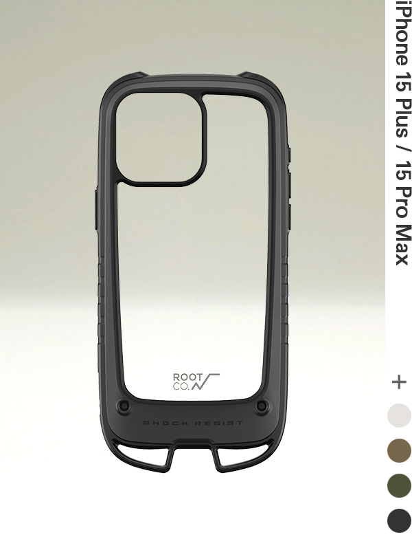 ROOT,CO,ルートコー,15PLUS,15PROMAX,ケース,おしゃれ,シンプル,かわいい,アイフォン15シリーズ,Shock,Resist,Case,+Hold,GSH-4346-4347