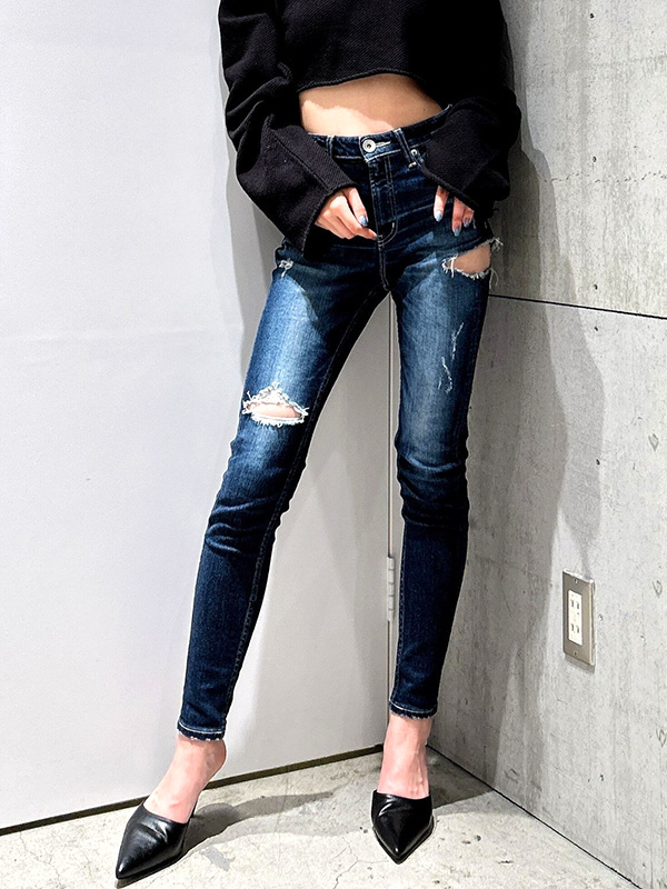 GYDA,ジェイダ,デニム,パンツ,ミドルウエストSIDE,RIPPED,スキニー,デニムパンツ,伸縮,ストレッチ,072442470701,072512470701