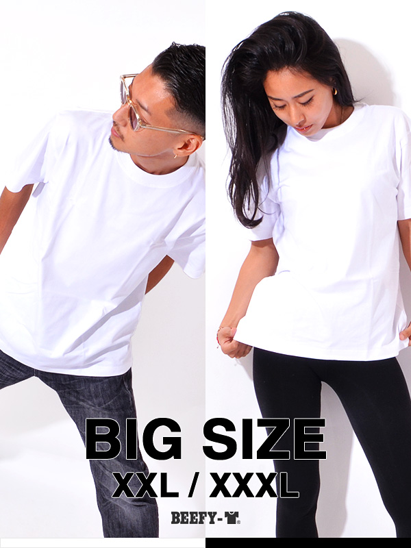 Hanes,BEEFY,ヘインズ,ビーフィー,Tシャツ,メンズ,レディース,半袖,黒,白,ビッグサイズ,大きいサイズ,XXL,XXXL,綿100%,無地,H5180L