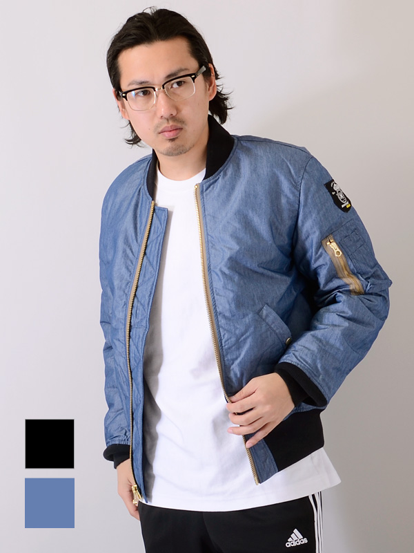 HOUSTON ヒューストン MA-1 ALL ミドル丈 L オリーブ 中古・古着通販】HOUSTON (ヒューストン) EMBROIDERY MA-1