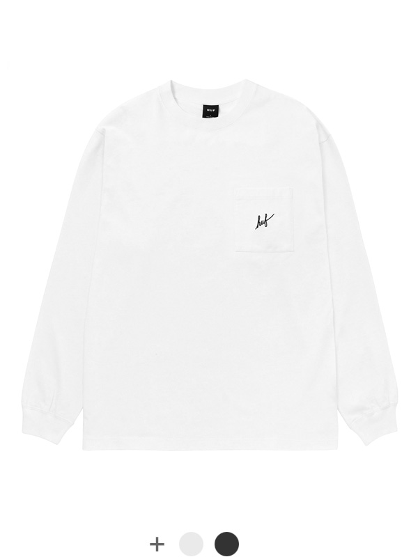 HUF◆長袖Tシャツ/M/コットン/WHT HUF ハフ Tシャツ 長袖 メンズ レディース ブランド ユニ