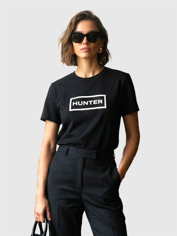 HUNTER,ハンター,Tシャツ,ロゴ,綿100%,シンプル,半袖,Logo,T-shirt,おしゃれ,かわいい,大人,UJT1100CTN