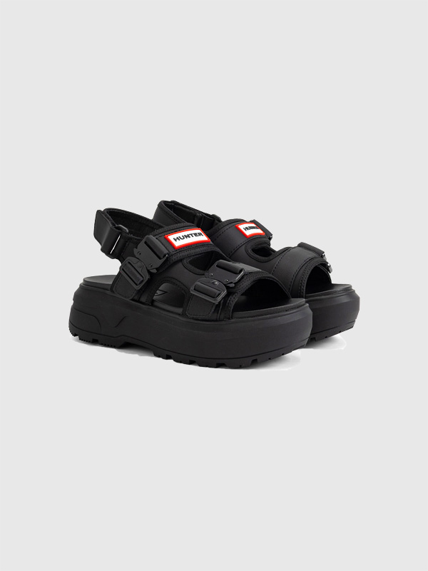 【新品】HUNTER レザーバックル ベルト サンダル 厚底 フラット UGG HUNTER ハンター サンダル メンズ レディース 厚底 ユニセックス
