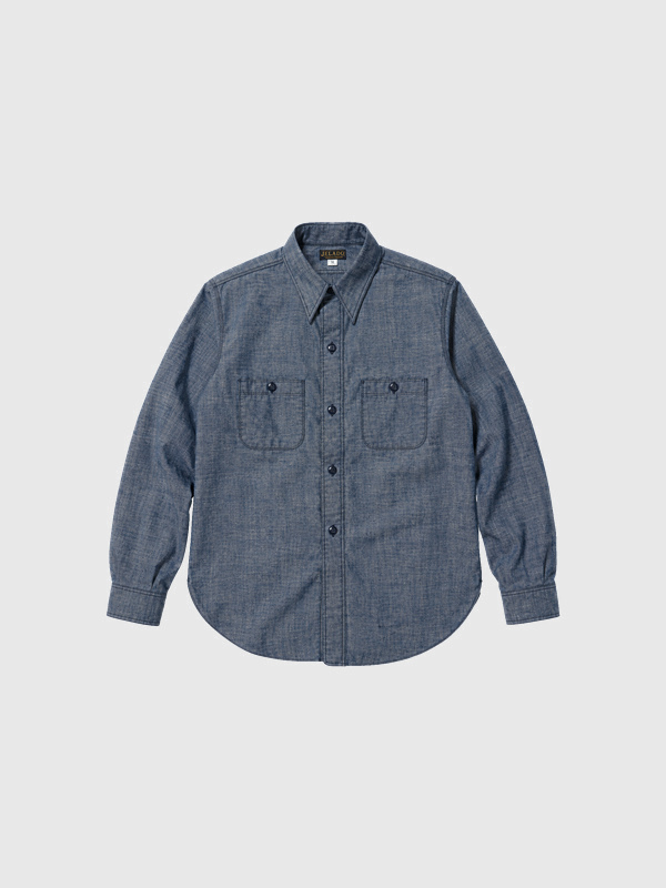 JELADO,ジェラード,シャツ,New,Hope,長袖,インディゴ,シャンブレー,WORKタグ,ワークシャツ,LAST,RESORT,ラストリゾート,日本製,AG94124