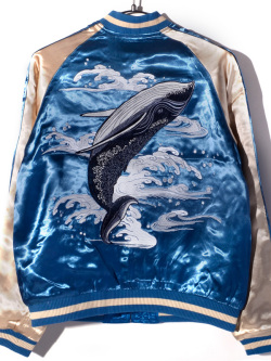 ジャパネスク,スカジャン,波,海,鯨,クジラ,JAPANESQUE,ジャケット,アウター,3RSJ-041
