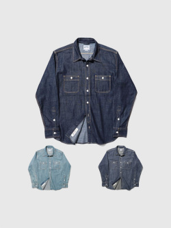 HOUSTON,ヒューストン,デニム,シャツ,メンズ,レディース,シンプル,おしゃれ,かっこいい,定番,USA,COTTON,DENIM,WORK,SHIRT,40511