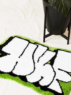 HUF,ハフ,ラグ,玄関マット,室内,おしゃれ,かわいい,ブランド,ロゴ,HUF,GREEN,20周年,AC00637