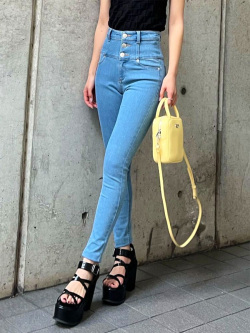 Emoda エモダ デニム 細い ハイウエスト パンツ スキニー スキニーパンツ スリム タイト ストレッチ おしゃれ かわいい Elder Nude H W Denim 美脚 脚長 定番 細見え レギンス レギパン 無地 シンプル ハイウエストパギンス Mode モード