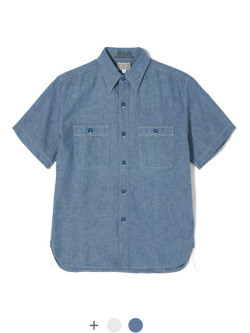 BUZZ RICKSON'Sバズリクソンズ シャンブレーシャツ半袖ステンシルL BUZZ RICKSON'S（バズリクソンズ） BR38857 半袖シャンブレー