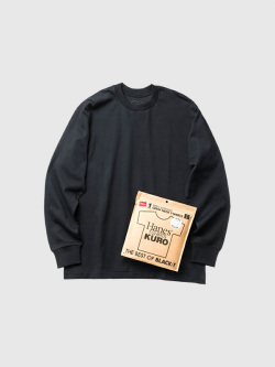 Hanes KURO ヘインズ クロ Tシャツ 長袖 黒T 綿100% 無地 スポーツ
