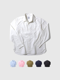 HOUSTON,ヒューストン,シャツ,メンズ,レディース,シンプル,おしゃれ,かっこいい,OXFORD,L/S,WORK,SHIRT,オックスフォード,長袖,41133