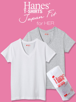 Hanes,ヘインズ,Tシャツ,ジャパンフィット,Vネック,レディース,半袖,無地,白,ホワイト,綿100%,2枚組,HW5125-997