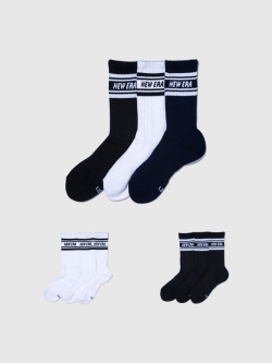 NEW,ERA,ニューエラ,ソックス,靴下,3足セット,ロゴ,ライン,クルー丈,3ペア,14518179,14518182,14518181,Crew,socks,,3,pairs,,line