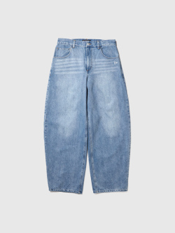 NEW,ERA,ニューエラ,デニムパンツ,綿,100%,バレルパンツ,バギー,ルーズ,テーパード,ウエストゴム,ドローコード,15129506,15129507