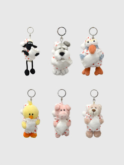 NICI キーホルダー シュナウザー ハチドリ ラブベア ヒヨコ ピンク