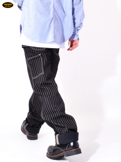 VANSON,バンソン,パンツ,ペインターパンツ,デニム,メンズ,レディース,ウォバッシュ,日本製,黒,NVBL-301-BW