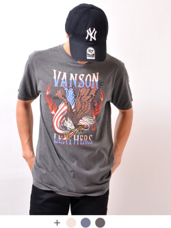 VANSON,バンソン,Tシャツ,メンズ,レディース,半袖,大きいサイズ,ブランド,プリント,イーグル,国旗,フレイム,ピグメント加工,NVST-2315