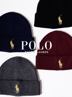 POLO,RALPH,LAUREN,ポロ,ラルフローレン,帽子,ニット帽,レディース,メンズ,ユニセックス,ブランド,GOLD,BIG,PONY,CUFF,HAT,PC0470