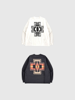 PENDLETON,ペンドルトン,Tシャツ,長袖,ゆったり,綿,100％,ネイティブ,Harding,Star,ハーディング,5475-1015,BACK,PRINT,LS,T-SHIRTS