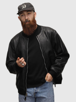 【羊革】Schott レザージャケット MA-1 黒 L BOWERY 本革 LEATHER JACKET BOWERY/レザージャケット バワリー MA-1