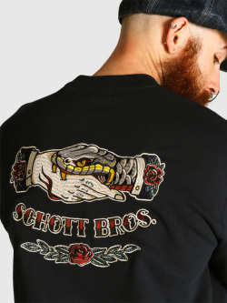 Schott ショット スエット シェイク ハンドスネーク クルー スウェット トレーナー ヘビ ヘビーウェイ 裏パイル 7825232002 SHAKE HAND SNAKE CREW SWEAT Schott ショット スエット シェイク ハンドスネーク クルー スウェット