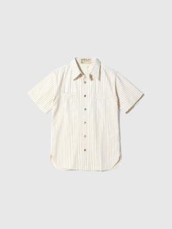SUGAR,CANE,シュガーケーン,シャツ,半袖,メンズ,レディース,FICTION,ROMANCE,WHITE,WABASH,STRIPE,WORK,SHIRT,SHORT,SLEEVE,SC37275