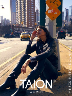 TAION,タイオン,インナーダウン,レディース,大きいサイズ,ブランド,おしゃれ,かわいい,クルーネックボタン,TAION-W104