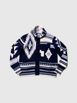 TMT,カーディガン,ニット,レディース,メンズ,柄,ネイティブ柄,アシンメトリー,NATIVE,KNIT,CARDIGAN,TKNF2401