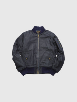 TMT,デニム,ジャケット,MA-1,中綿,ボンバージャケット,INDIGO,INDIGO,LIGHT,経年変化,加工,TJKF2502,MA-1,DENIM,JACKET