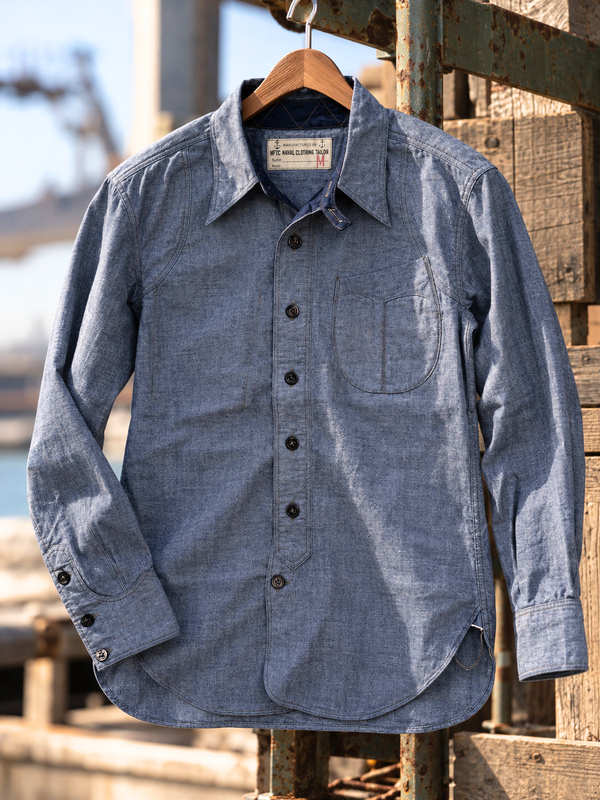 MISTER,FREEDOM,ミスター,フリーダム,シャンブレー,シャツ,MFSC,5oz,CHAMBRAY,DECKPLATE,CPO,綿,100%,aval,Clothing,Tailor,SC29762