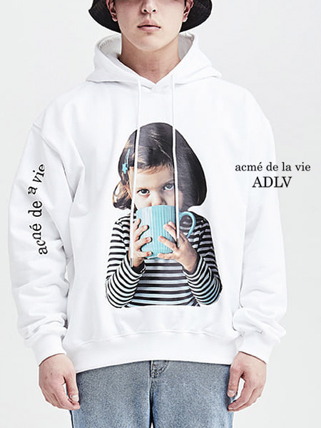 ACME',DE,LA,VIE,ADLV,アクメドラビ,パーカー,レディース,メンズ,ユニセックス,おしゃれ,BABY,FACE,HOODIE,WHITE,WITH,A,MUG,MUG-HD-WH