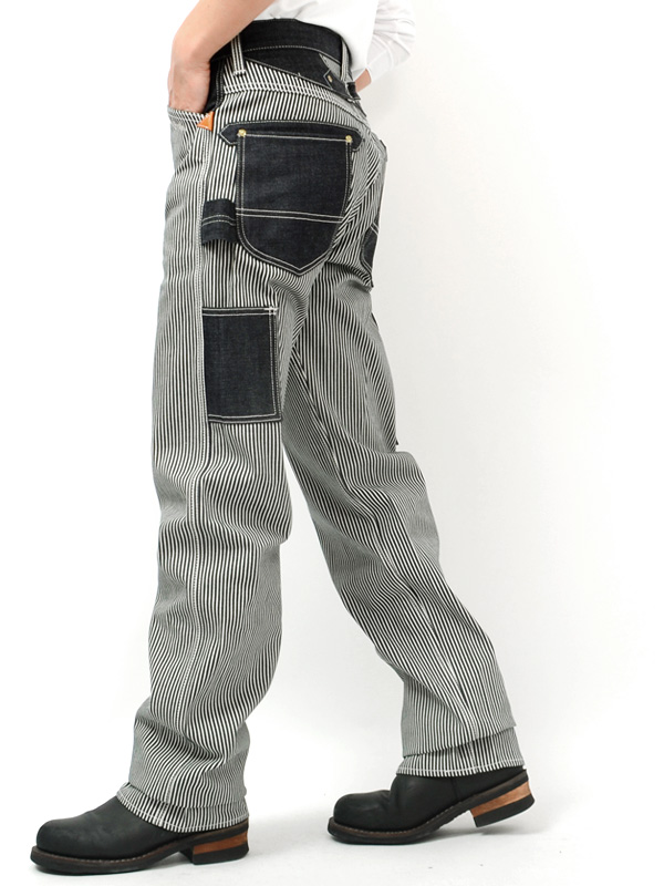 VANSON,バンソン,パンツ,メンズ,レディース,ゆったり,ワイド,おしゃれ,かっこいい,ペインターパンツ,ヒッコリー,ストライプ,NVBL-301H