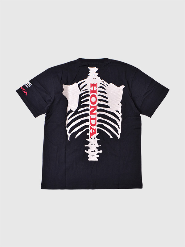 VANSON,HONDA,バンソン,ホンダ,Tシャツ,メンズ,レディ―ス,半袖,大きいサイズ,ホンダレーシング,HRC,ボーン刺繍,ボーン,骨,HRV-2402