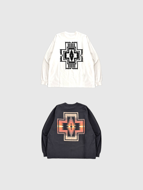 PENDLETON ペンドルトン Tシャツ 長袖 ゆったり 綿 100％ ネイティブ Harding Star ハーディング 5475-1015 BACK PRINT LS T-SHIRTS PENDLETON ペンドルトン Tシャツ 長袖 ゆったり 綿 100％ ネイティブ