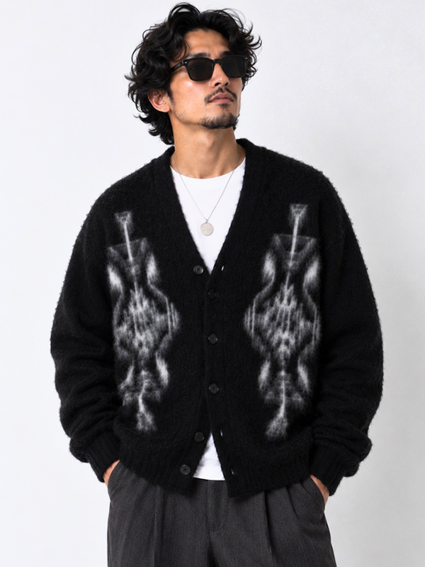 PENDLETON,ペンドルトン,カーディガン,モヘア混,シャギー,ニット,カーディガン,ダブルジャガード,ネイティブ柄,6575-6017