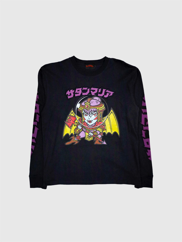 ビックリマン,Tシャツ,長袖,メンズ,レディース,サタンマリア,ビックリマンシール,風,刺繍,プリント,おしゃれ,かっこいい,BKM-2508