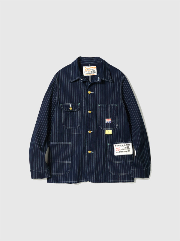 SUGAR,CANE,シュガーケーン,ジャケット,メンズ,レディース,おしゃれ,シンプル,9oz.,WABASH,STRIPE,WORK,COAT,SC15658