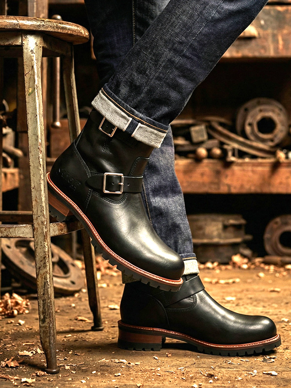 Schott,ショット,エンジニアブーツ,ショート丈,レザー,ワークブーツ,経年変化,エイジング,ブラック,Engineer,Boots,Short,S28002