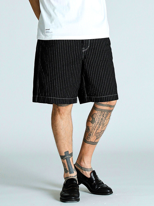 ファッション,通販,Schott,ショット,ヒッコリー,ストライプ,パンツ,オールドヒッコリー,デニム,ショーツ,ワーク,ワイド,綿,7825913002