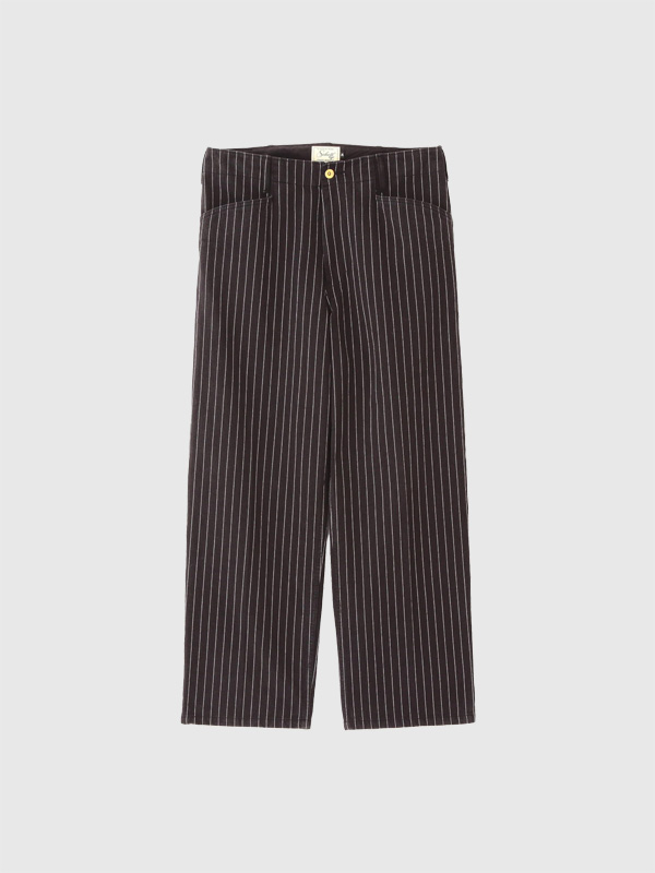 Schott ショット ストライプ フリスコ パンツ ブラック チャコール L