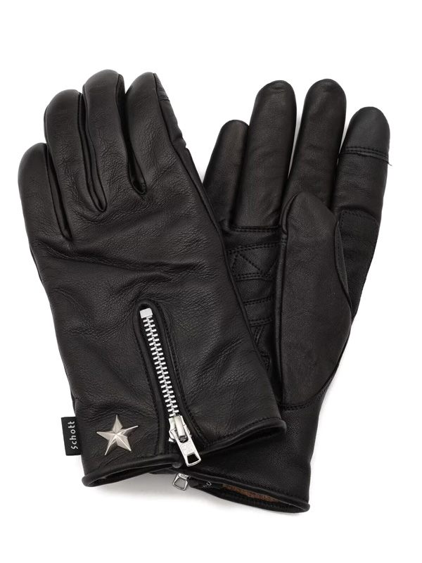 Schott,ショット,手袋,メンズ,スマートフォン対応,レザー,手袋,冬,裏ボア,機能素材,WINTER,ZIP,GLOVE,ウィンター,3119058,7823170014