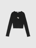GYDA,ジェイダ,ニット,長袖,GG,bijou,MOLD,long,sleeve,ニットトップス,ロゴ,ブランド,ショート丈,伸縮,ワイドネック,072652650001